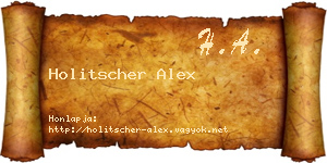 Holitscher Alex névjegykártya